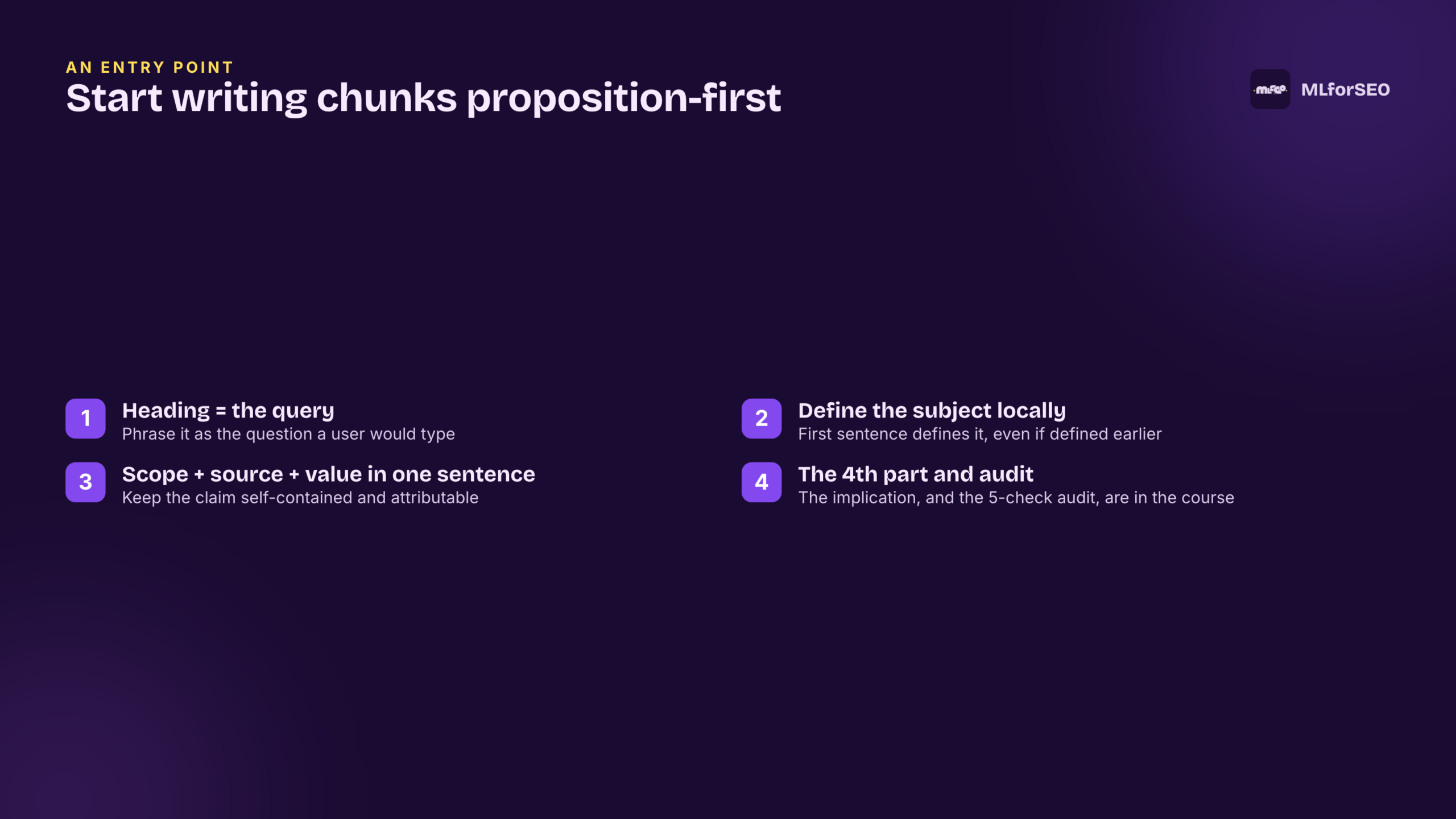 Start writing chunks proposition-first