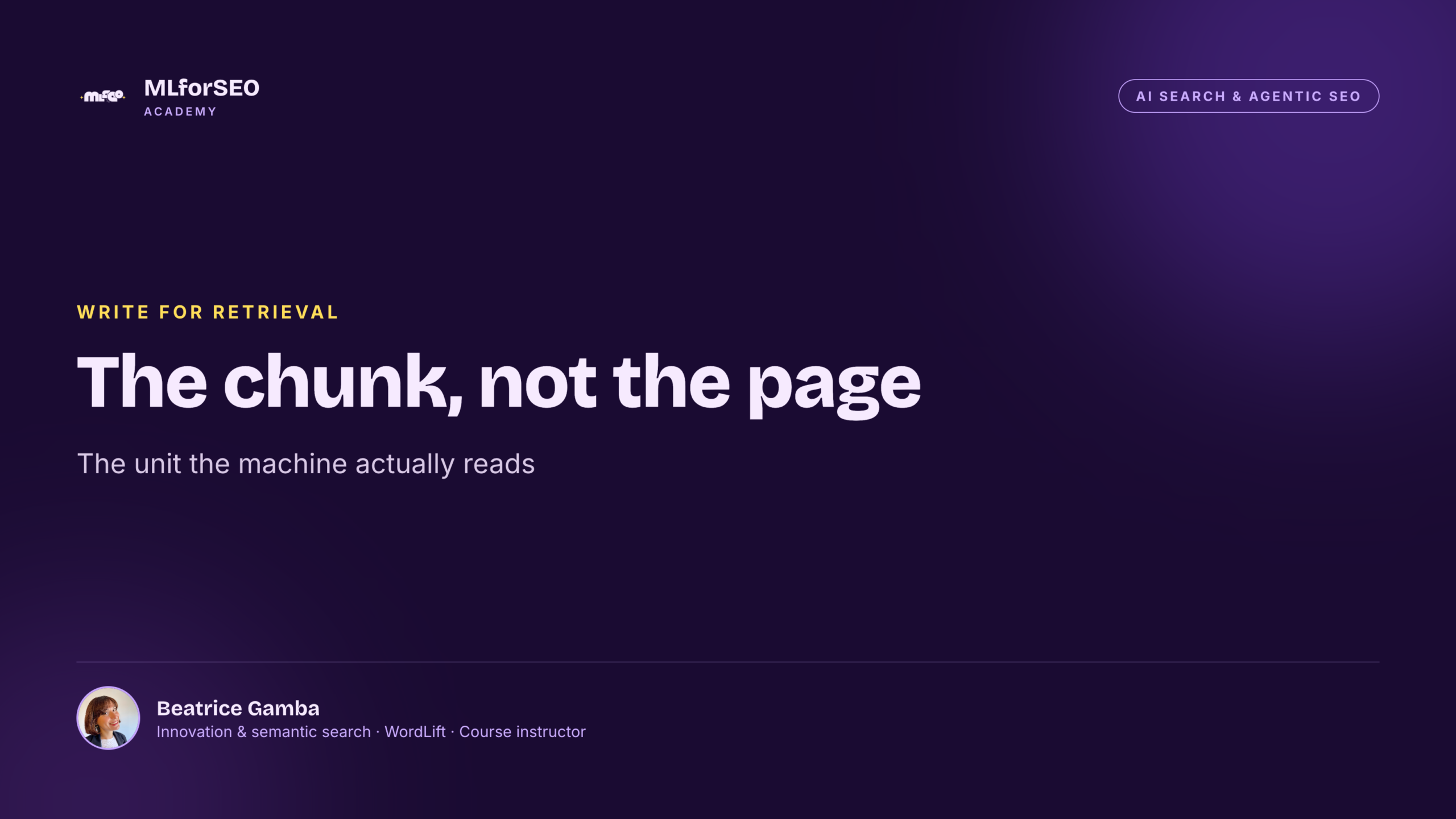 The chunk, not the page: content an AI can actually extract