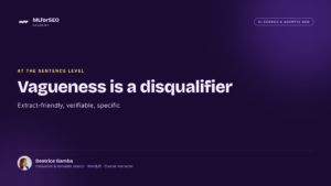 Vagueness is a disqualifier: the three-property sentence test