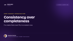 Consistency beats completeness: schema for machines, not results