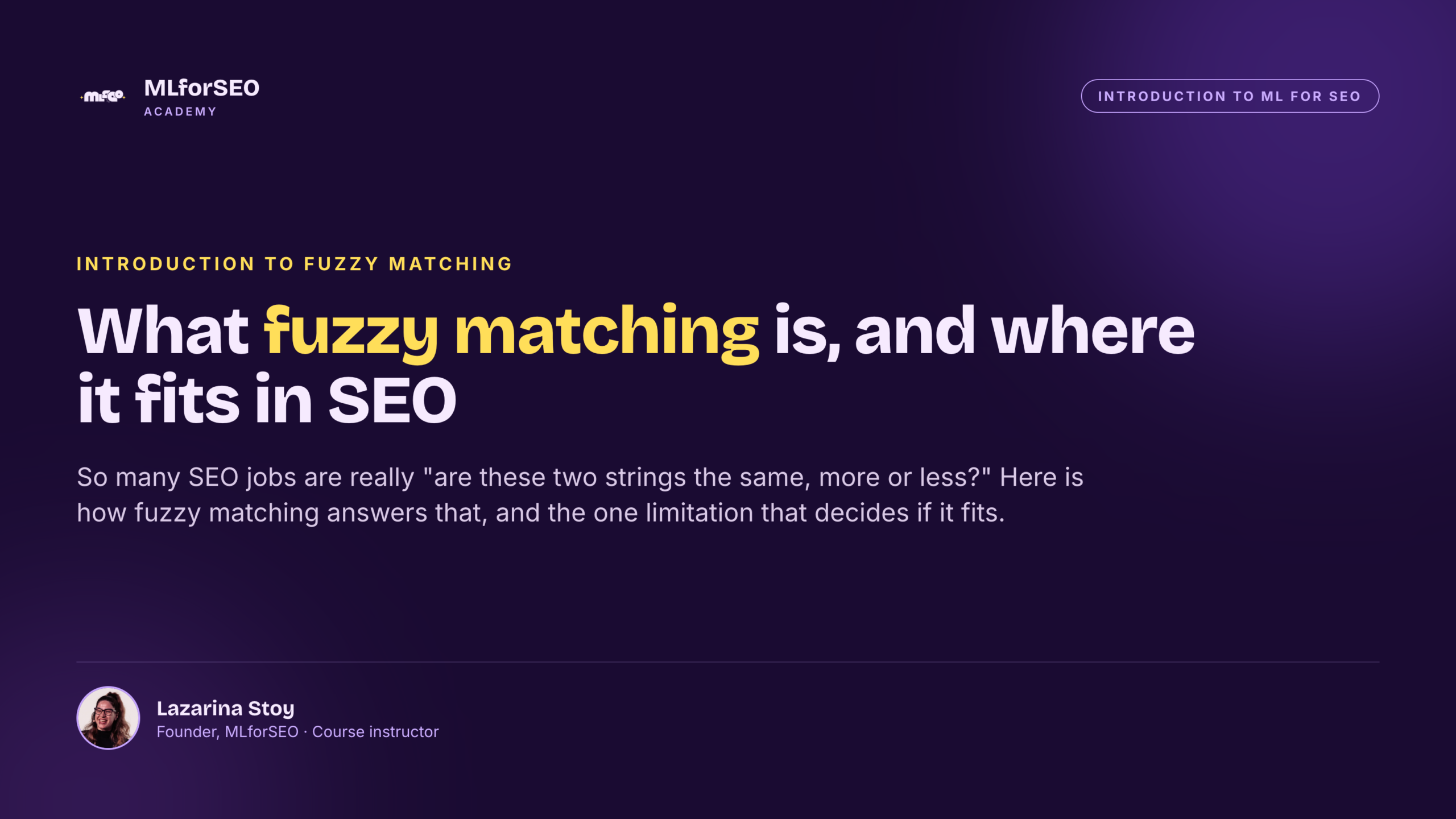 What fuzzy matching is and where it fits in SEO