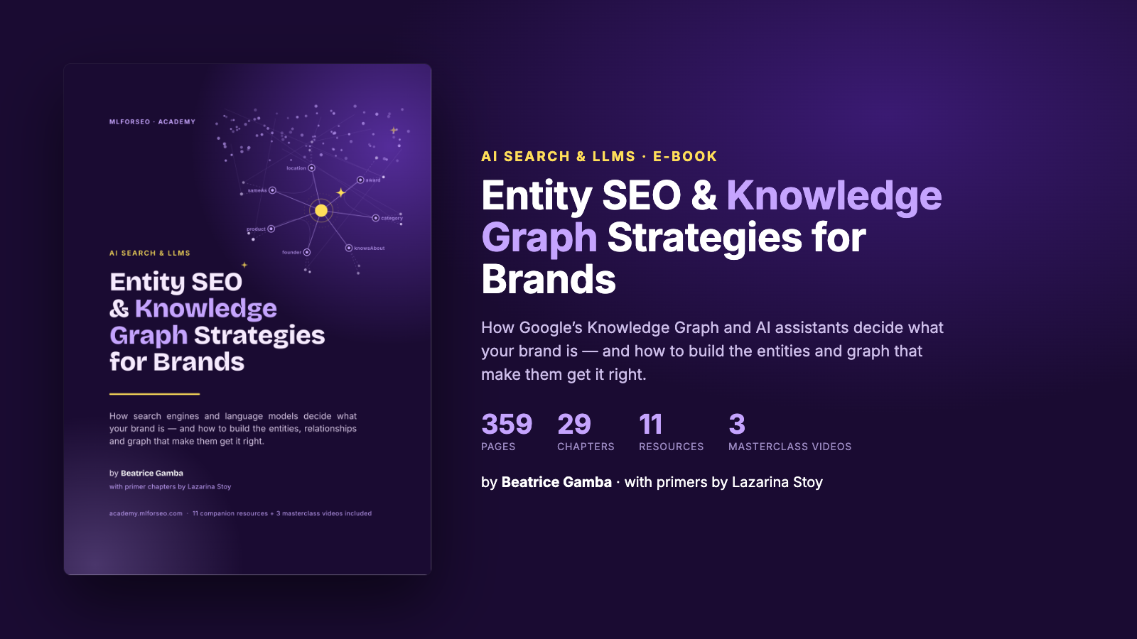 Preview of AI Search & LLMs: Entity SEO and Knowledge Graph Strategies for Brands (E-Book) — by Beatrice Gamba