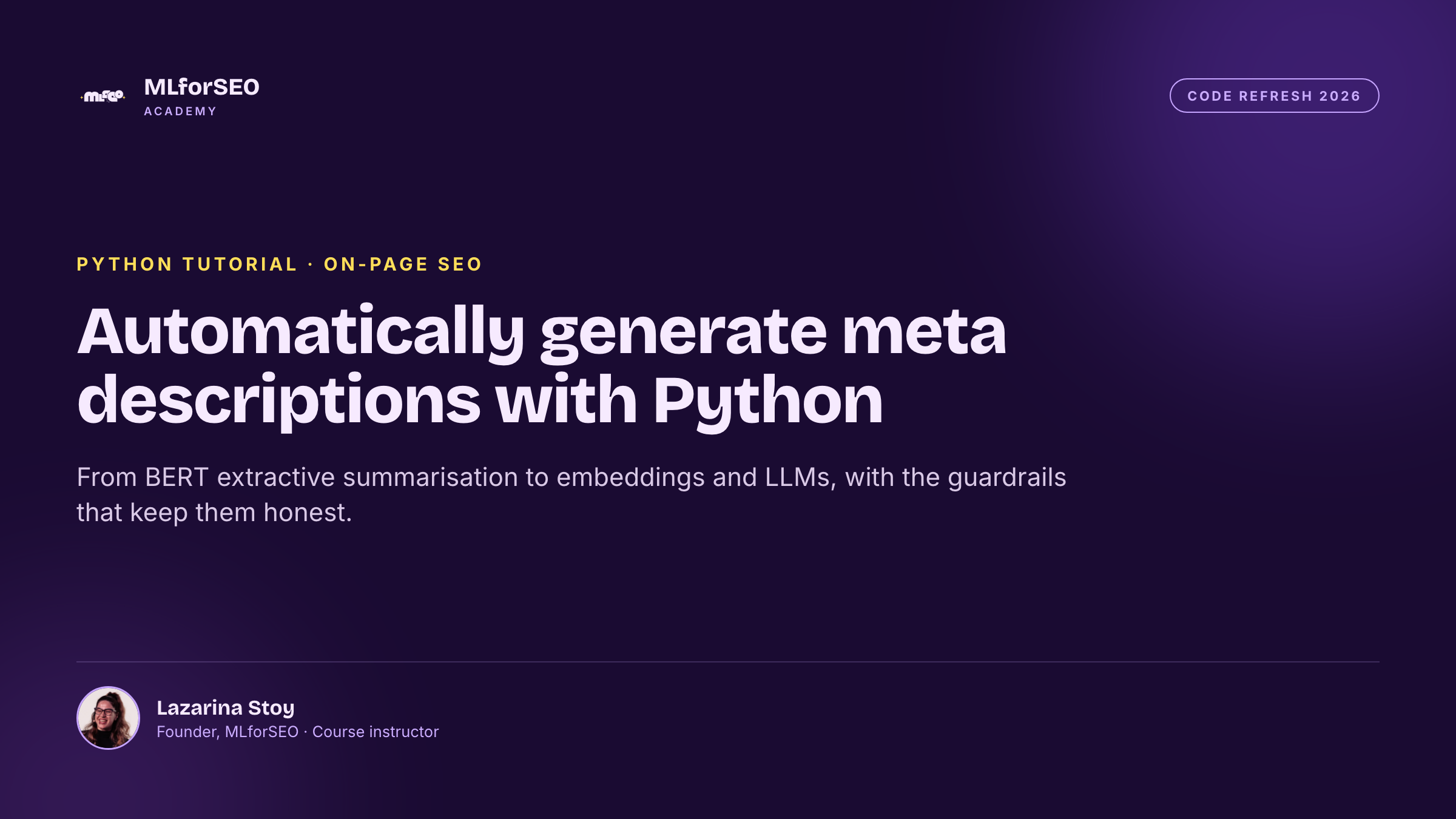 Automatically generate meta descriptions with Python: from BERT extractive summarisation to embeddings and LLMs