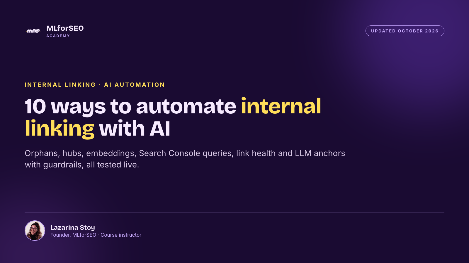 10 ways to automate internal linking with AI, updated October 2026