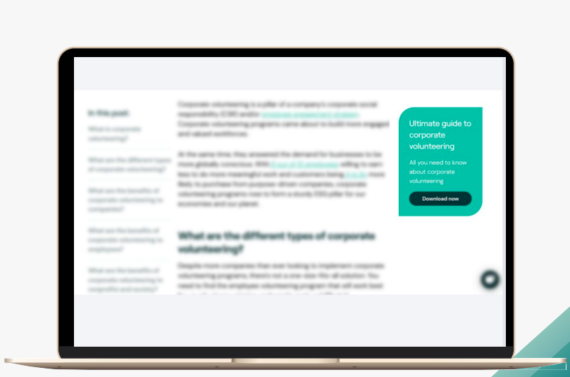 Laptop mock-up of a blog post with a sidebar call-to-action box offering a downloadable ultimate guide