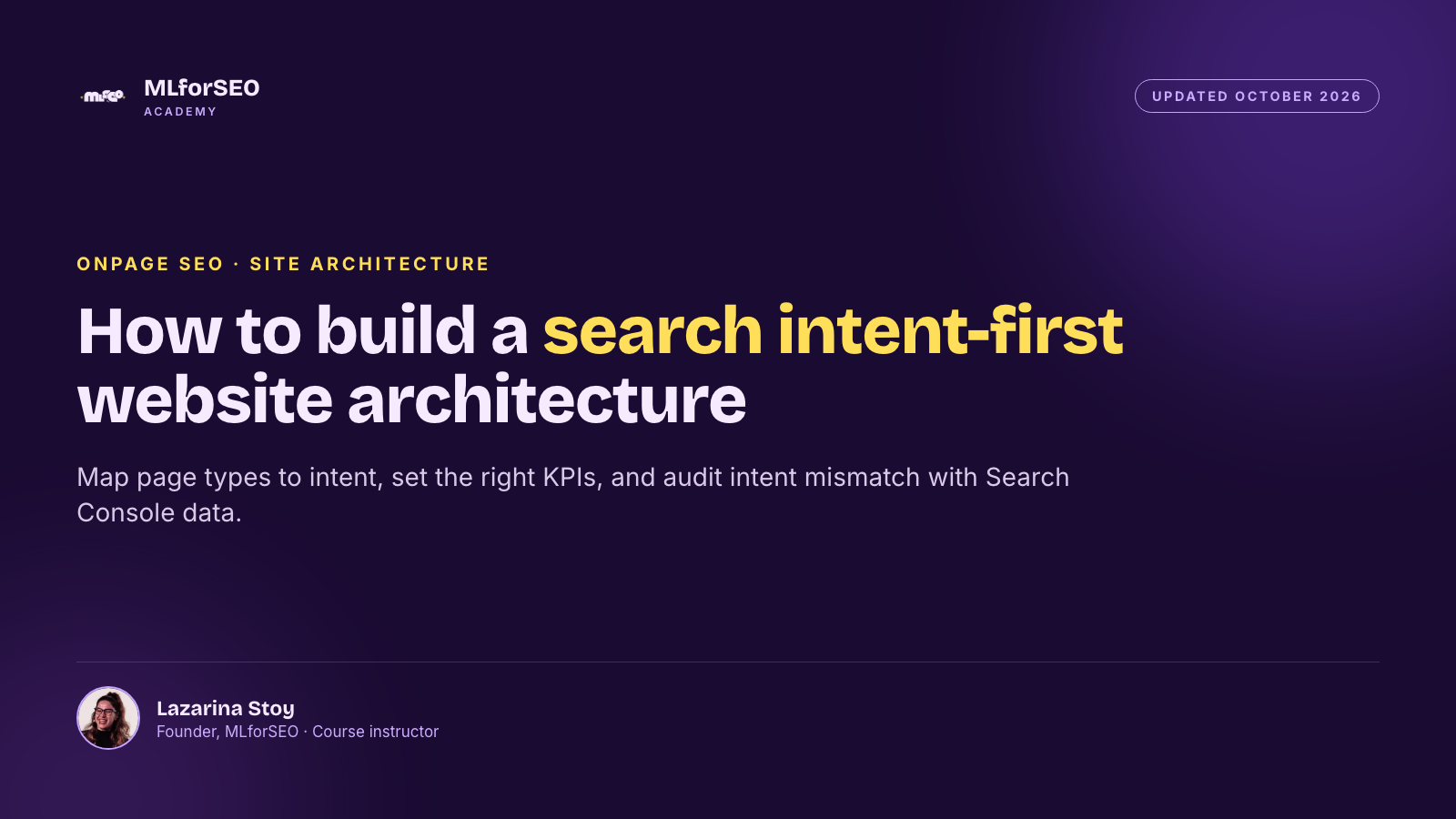 How to Build a Search Intent-First Website Architecture, updated October 2026
