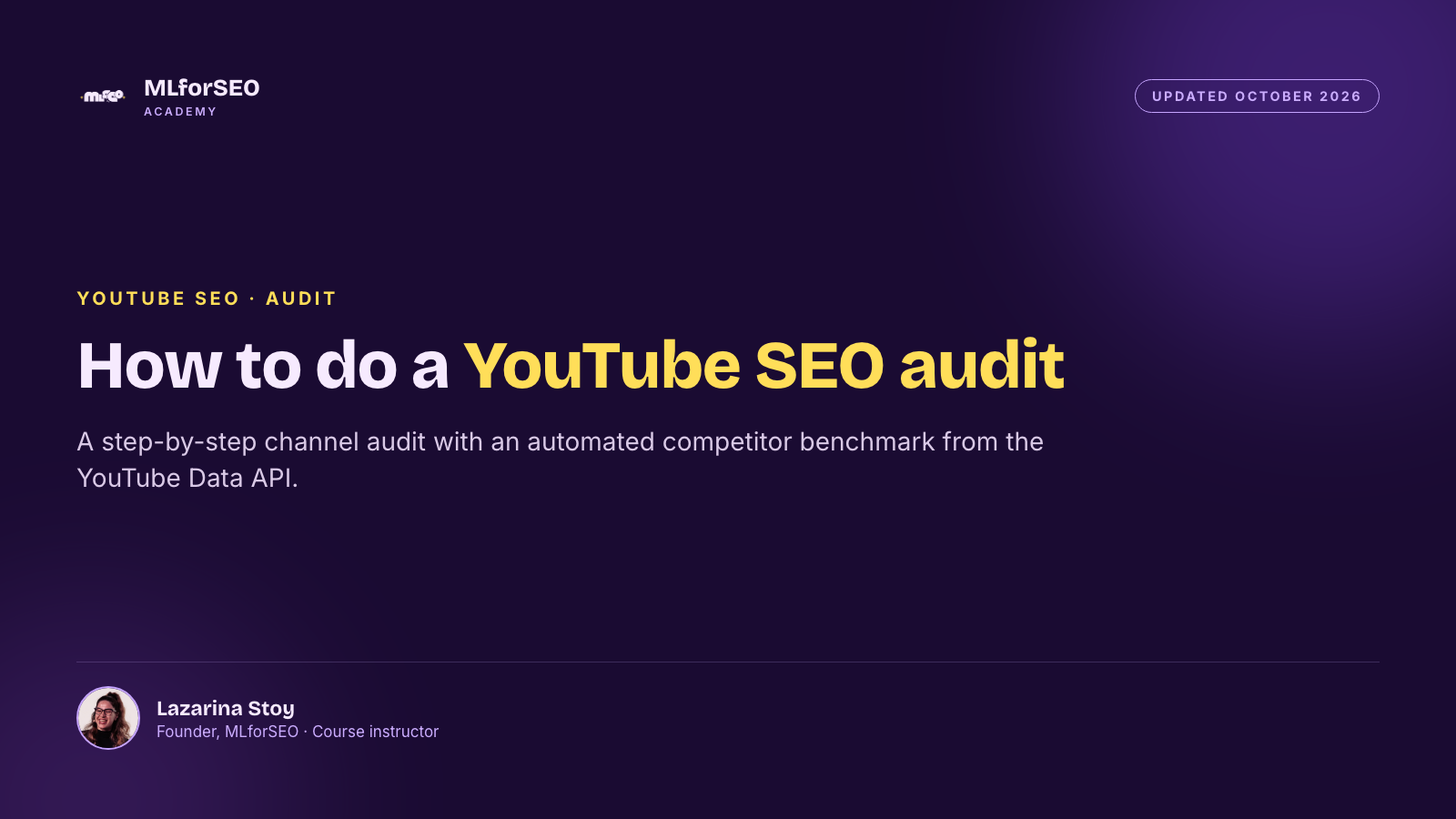 How to do a YouTube SEO Audit for improved organic search visibility (step-by-step guide), updated October 2026